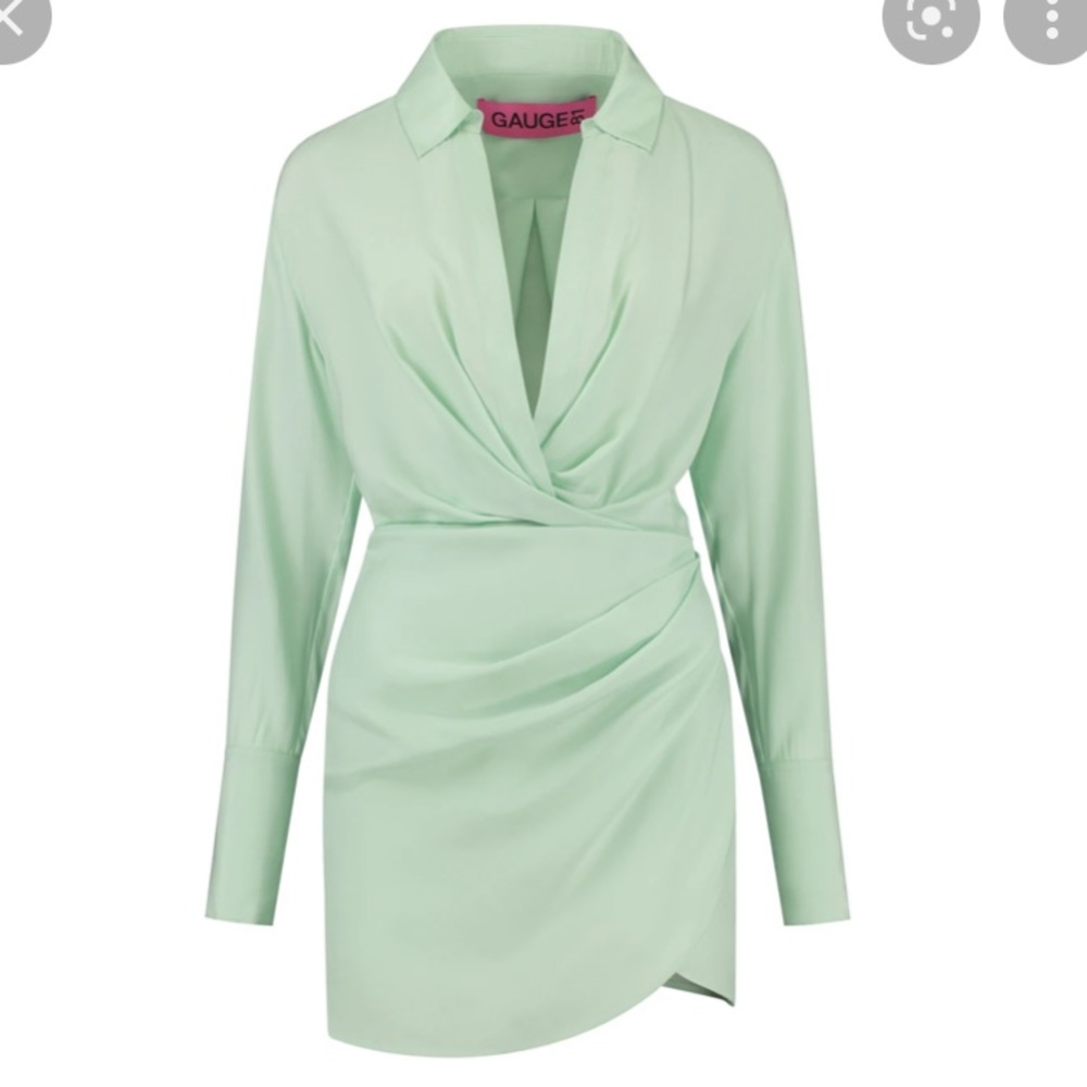 GAUGE81 Naha Wrap Silk Mini Dress